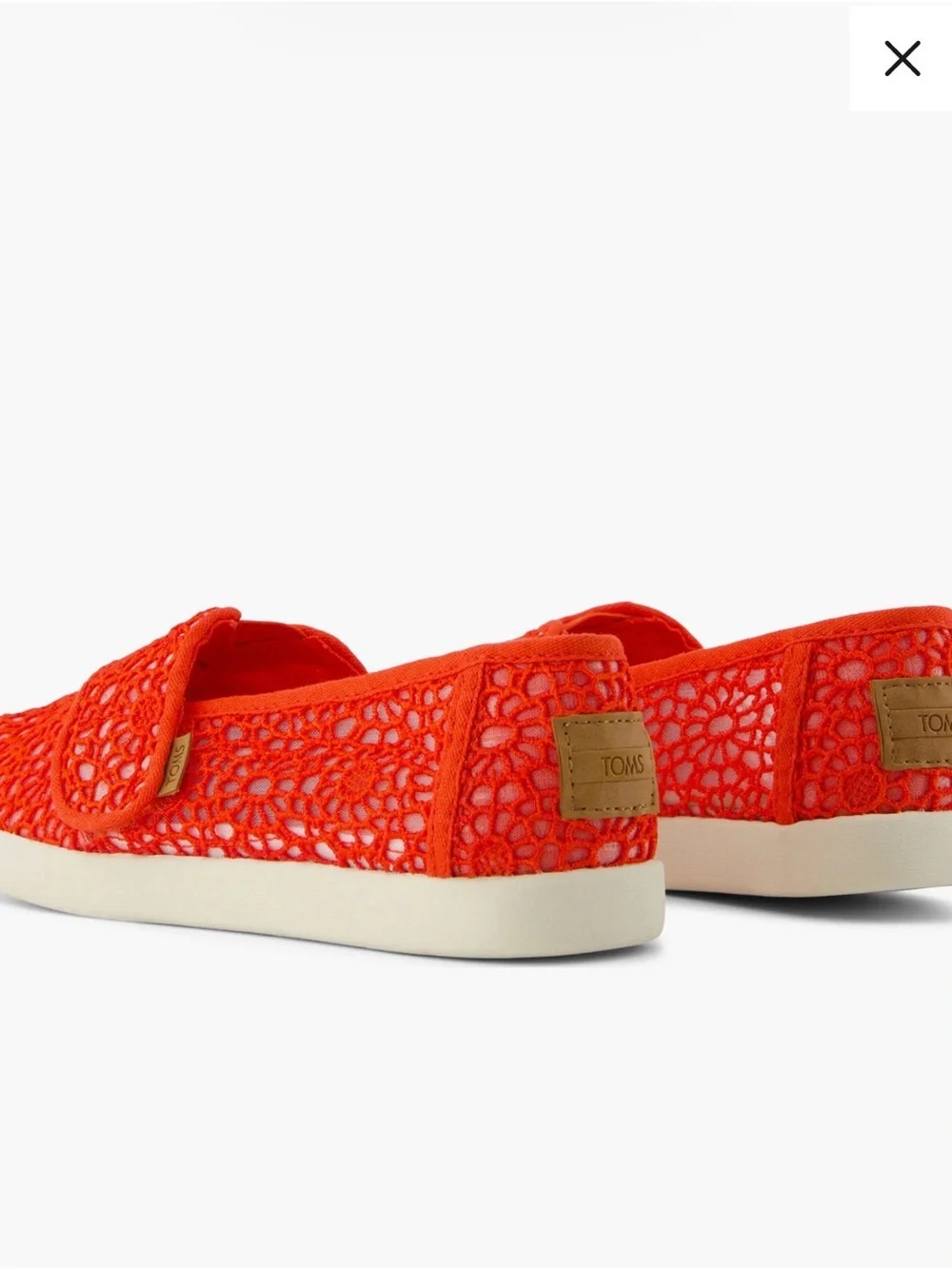 TOMS Alpargata Classic Toddler Shoe Flame Moroccan Crochet, Size 6